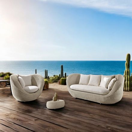 Gartenlounge-Set aus handgeflochtenem Polyrattan - Eder Viadurini