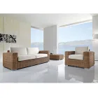 Handgewebte Gartenlounge aus Polyrattan - Yoko Viadurini