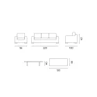 Rattan-Gartenlounge mit Couchtisch und Kissen aus Holz - Hugues Viadurini