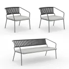 Gartenlounge mit Sesseln und Metallsofa Made in Italy - Prato Viadurini