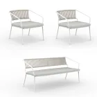 Gartenlounge mit Sesseln und Metallsofa Made in Italy - Prato Viadurini