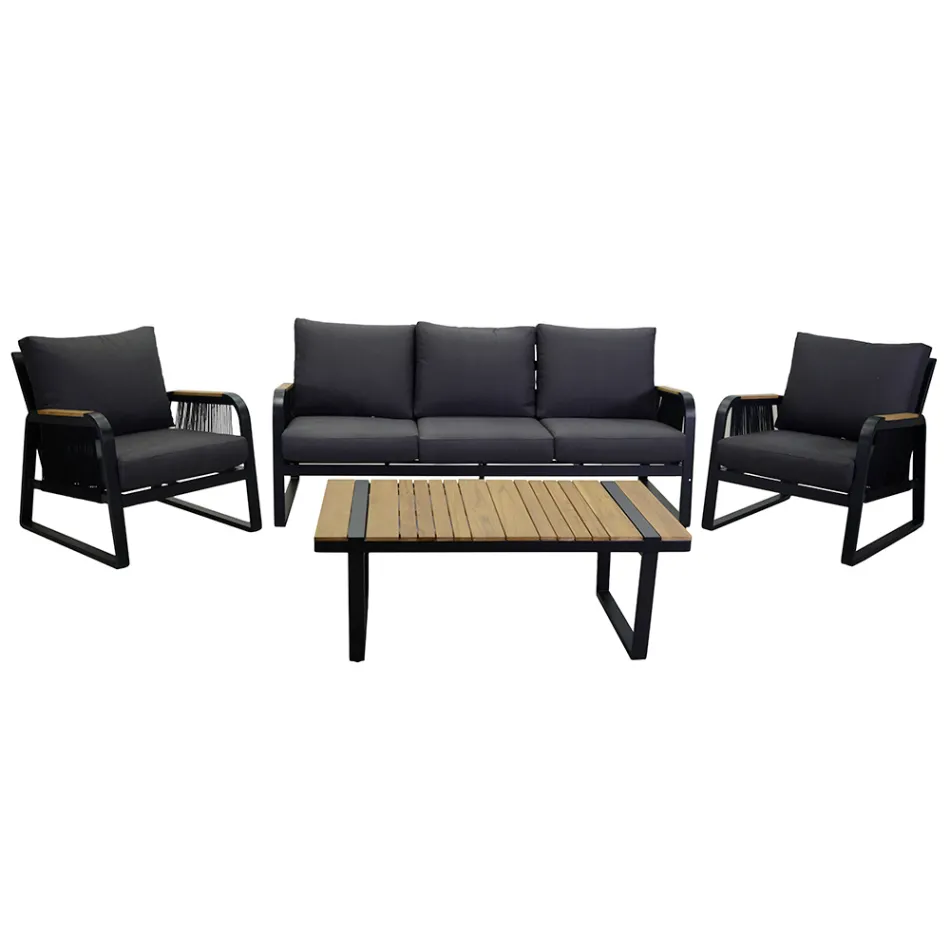 Wohnzimmer aus Aluminium mit Details aus brasilianischem Teakholz - Tagebuch Viadurini