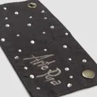 Abtropfschale aus weißem oder schwarzem Leinen mit Stickerei und Kristallen, 2 Stück – Salvino Viadurini