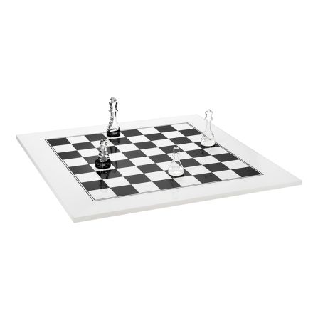 Modernes Schachbrett aus schwarzem oder weißem Plexiglas Made in Italy – Schachmatt Viadurini