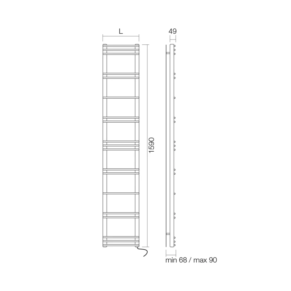 Handtuchwärmer mit elektrischem System aus Stahl, hergestellt in Italien – Ananas Viadurini