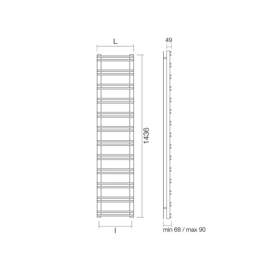 Handtuchwärmer mit gemischtem System aus Kohlenstoffstahl – Praline Viadurini