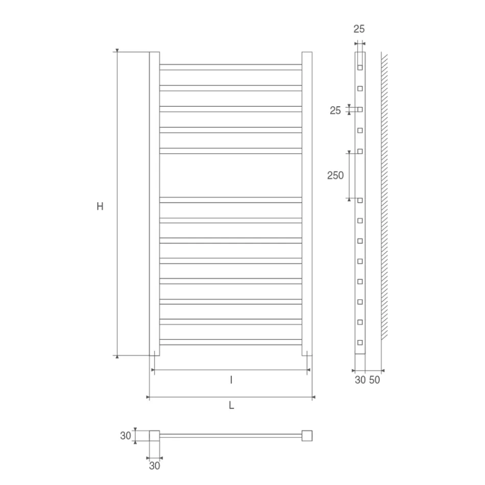 Chrom Handtuchwärmer bis 486 Watt Made in Italy - Padua Viadurini