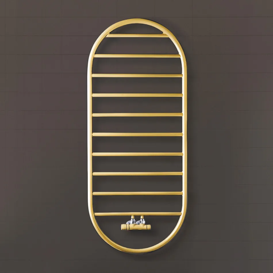 „Tutto Tondo Slim“ Design-Handtuchwärmer aus Stahl Made in Italy - Glatt Viadurini