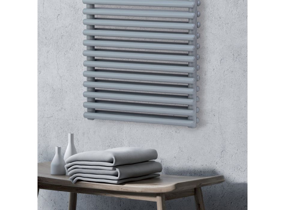 Elektrischer Handtuchwärmer mit 4 Reihen horizontaler Elemente, hergestellt in Italien – Meringue Viadurini
