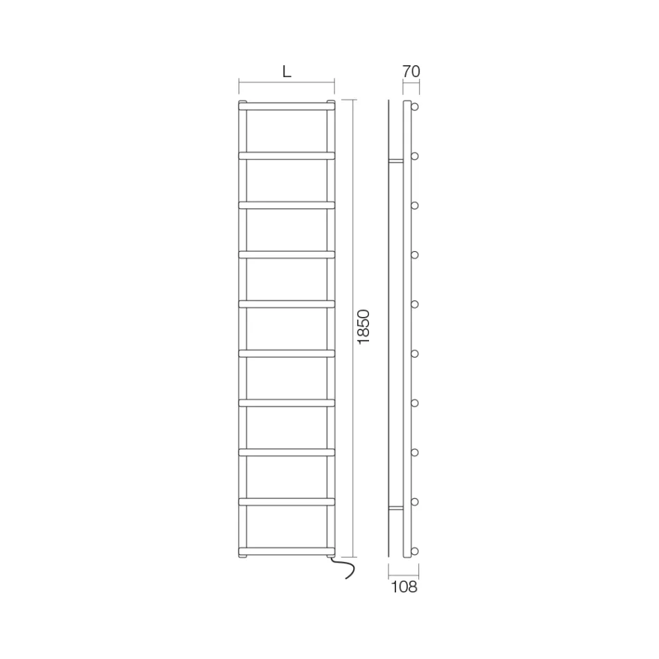 Elektrischer Handtuchwärmer mit kreisförmigen Elementen, hergestellt in Italien – Erdbeere Viadurini