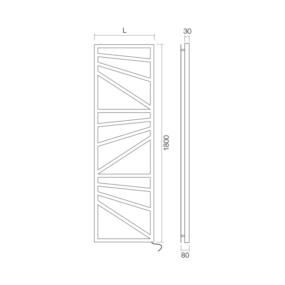 Elektrischer Handtuchwärmer mit quadratischen Elementen, hergestellt in Italien – Mandeln Viadurini