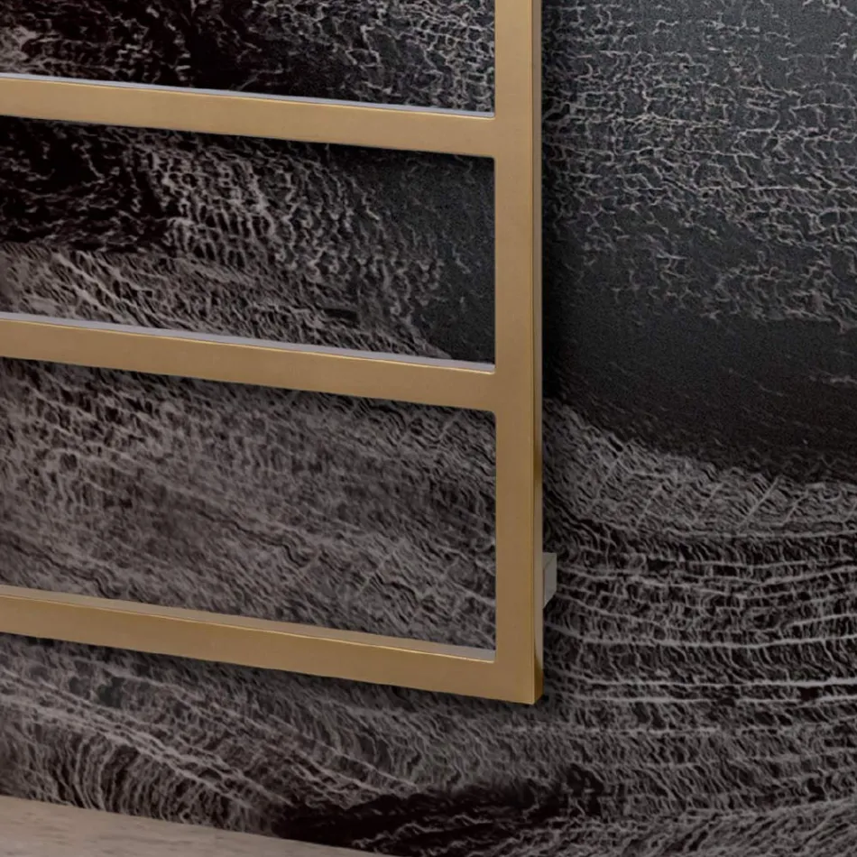 Elektrischer Handtuchwärmer mit einfachen Linien aus Stahl, hergestellt in Italien – Pistazie Viadurini