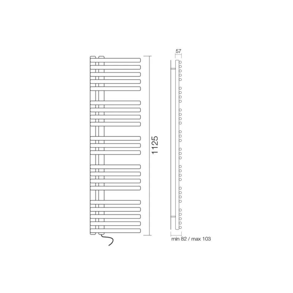 Elektrischer Handtuchwärmer aus Kohlenstoffstahl, hergestellt in Italien – Sauerkirschen Viadurini