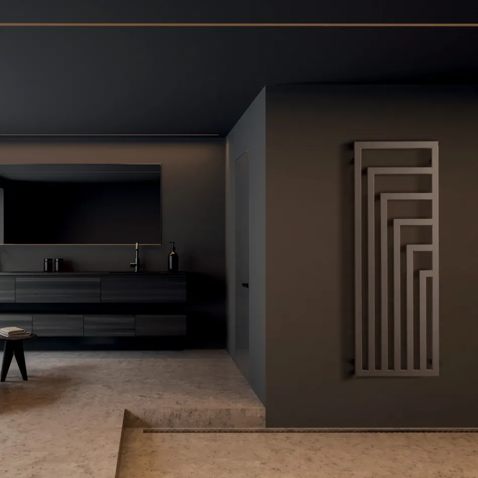 Elektrischer Handtuchwärmer aus Stahl mit modernem Design Made in Italy - Potentia Viadurini