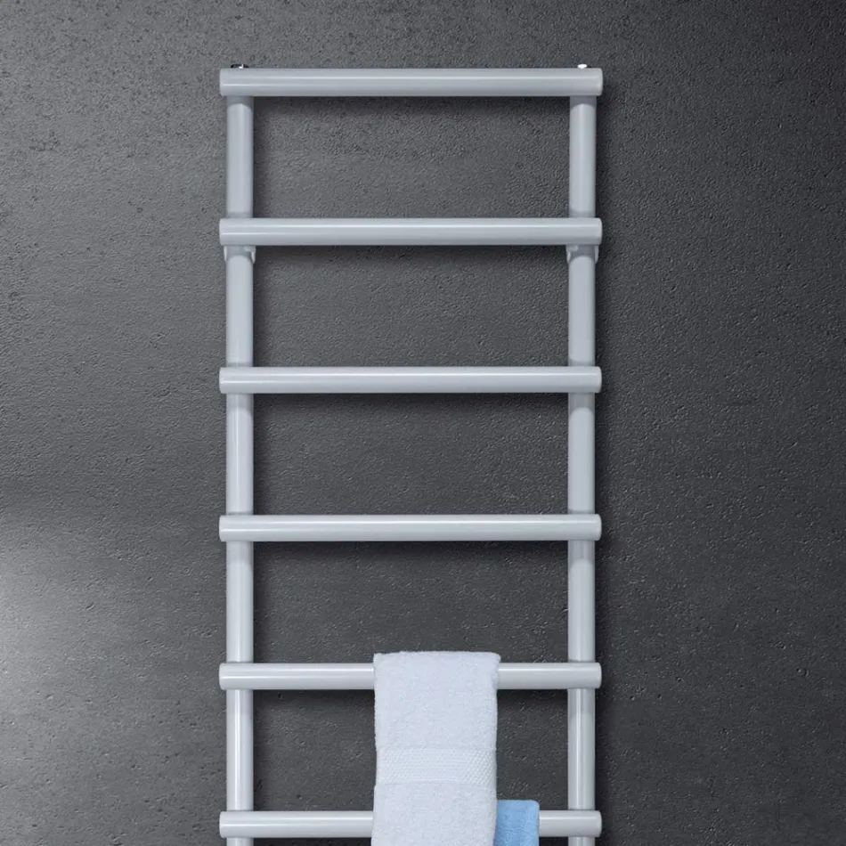 Hydraulischer Handtuchwärmer mit kreisförmigen Elementen, hergestellt in Italien – Erdbeere Viadurini