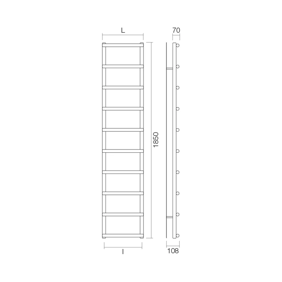 Hydraulischer Handtuchwärmer mit kreisförmigen Elementen, hergestellt in Italien – Erdbeere Viadurini
