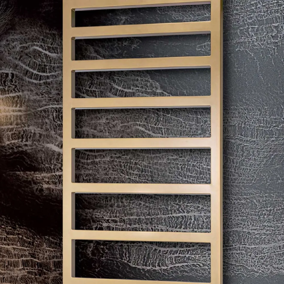 Hydraulischer Handtuchwärmer mit einfachen Linien aus Stahl, hergestellt in Italien – Pistazie Viadurini