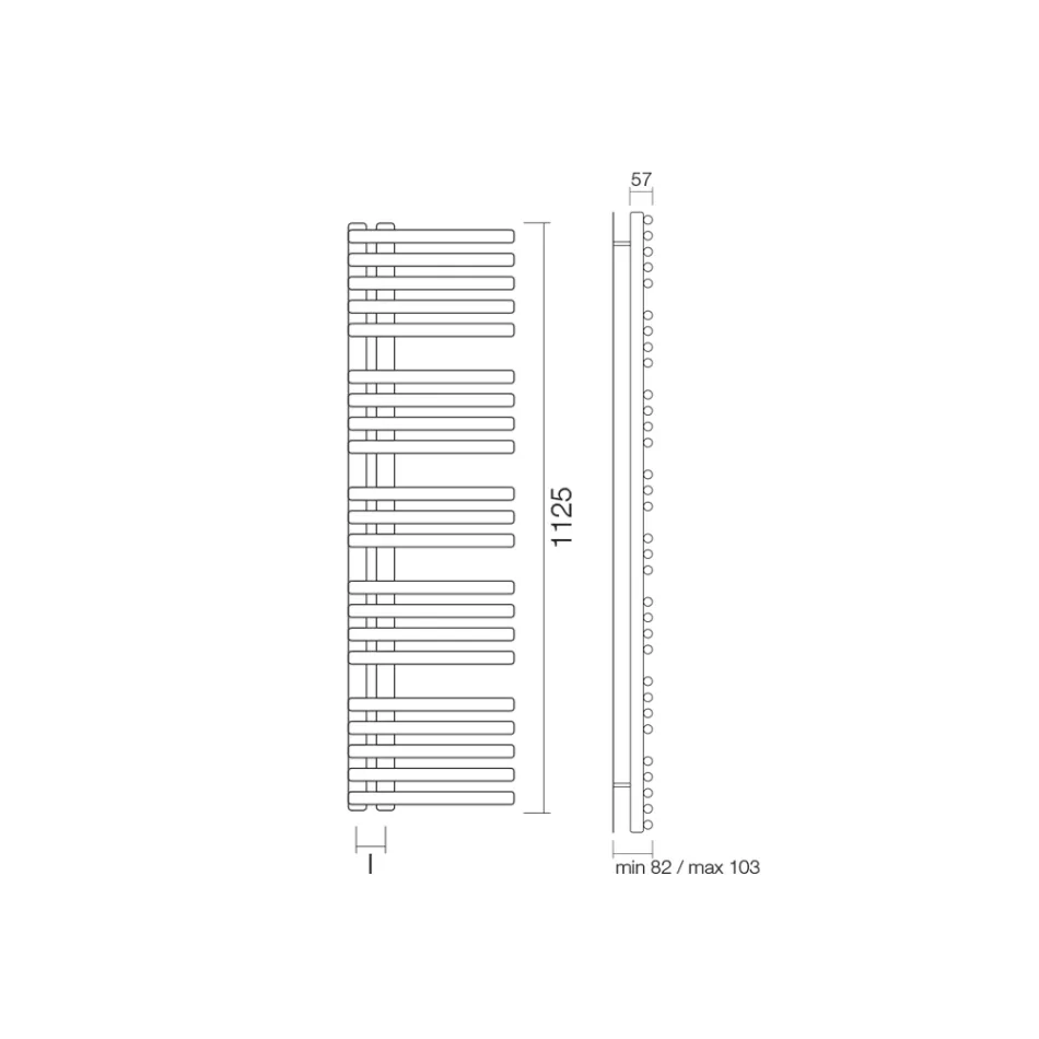 Hydraulischer Handtuchwärmer aus Kohlenstoffstahl, hergestellt in Italien – Sauerkirschen Viadurini