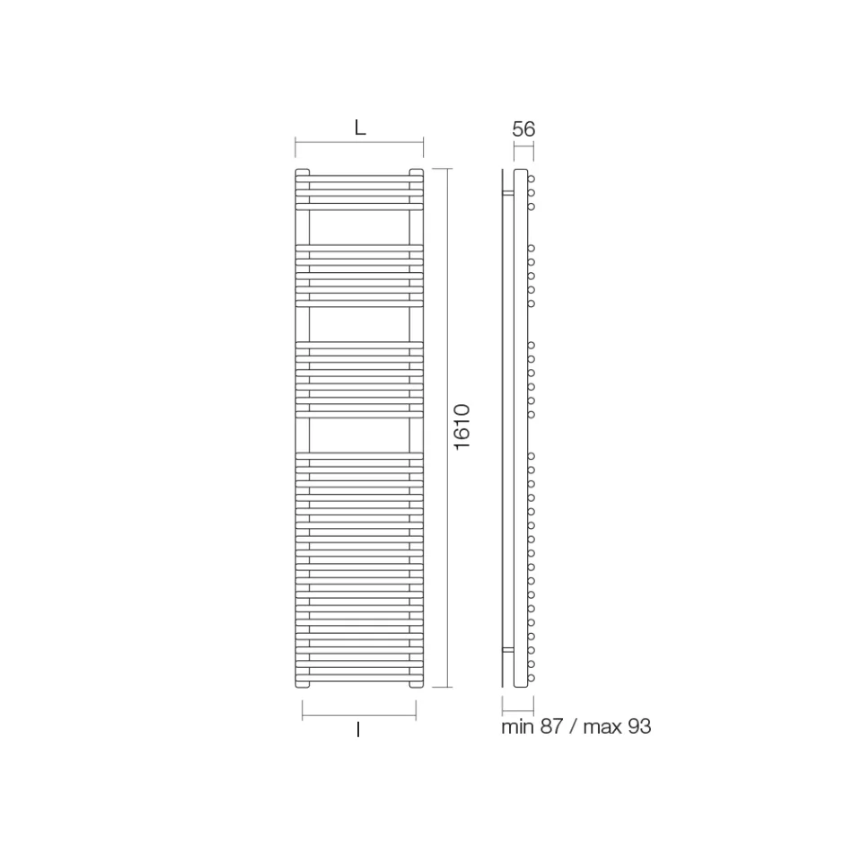 Hydraulischer Handtuchwärmer aus satiniertem Stahl, hergestellt in Italien – Peel Viadurini