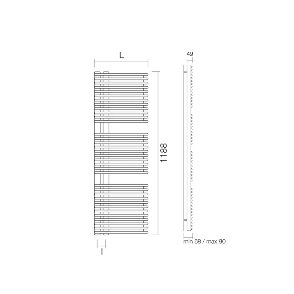 Handtuchwärmer aus Kohlenstoffstahl mit Hydrauliksystem – Peanuts Viadurini