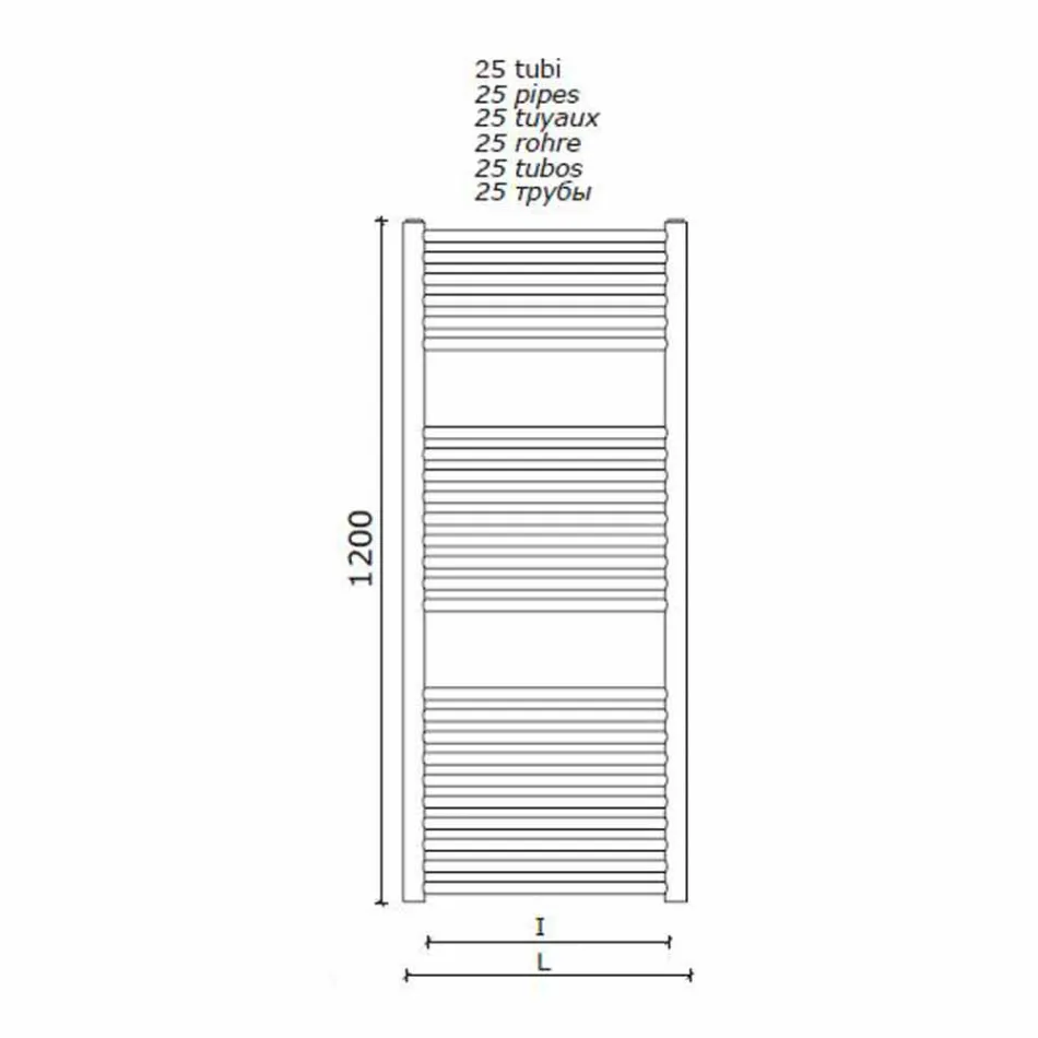 Edelstahl Design Wandtuchwärmer für Badezimmer, 2 Größen 391 W - Italo Viadurini