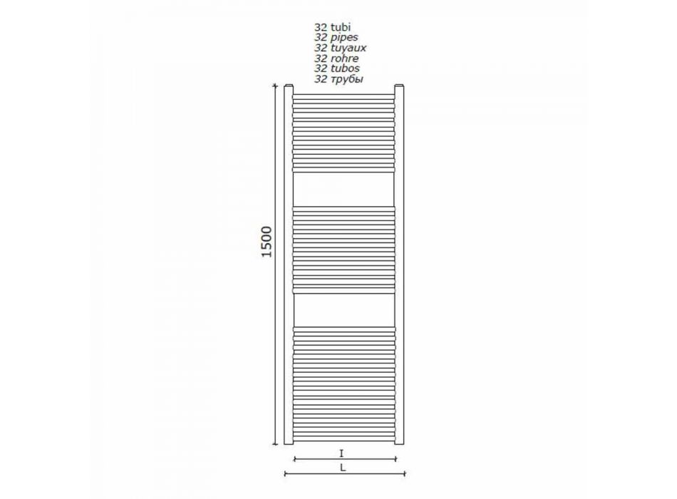 Edelstahl Design Wandtuchwärmer für Badezimmer, 2 Größen 391 W - Italo Viadurini