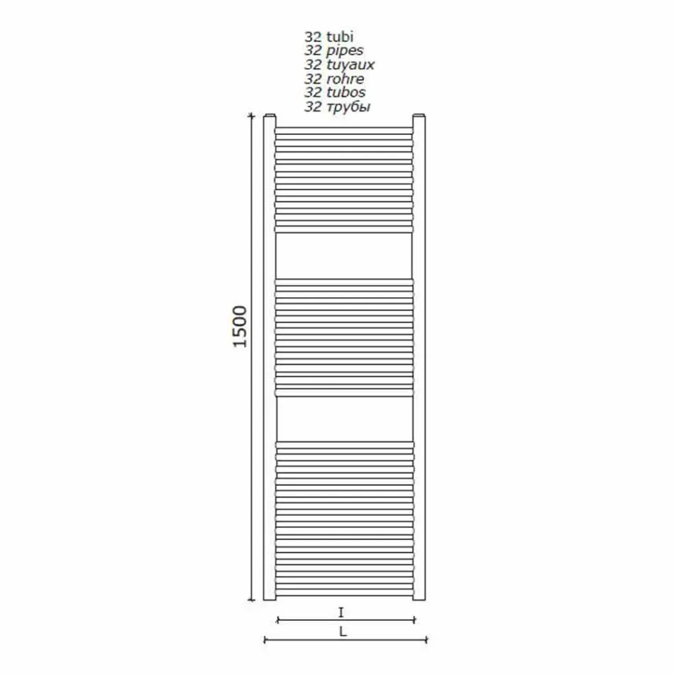 Edelstahl Design Wandtuchwärmer für Badezimmer, 2 Größen 391 W - Italo Viadurini