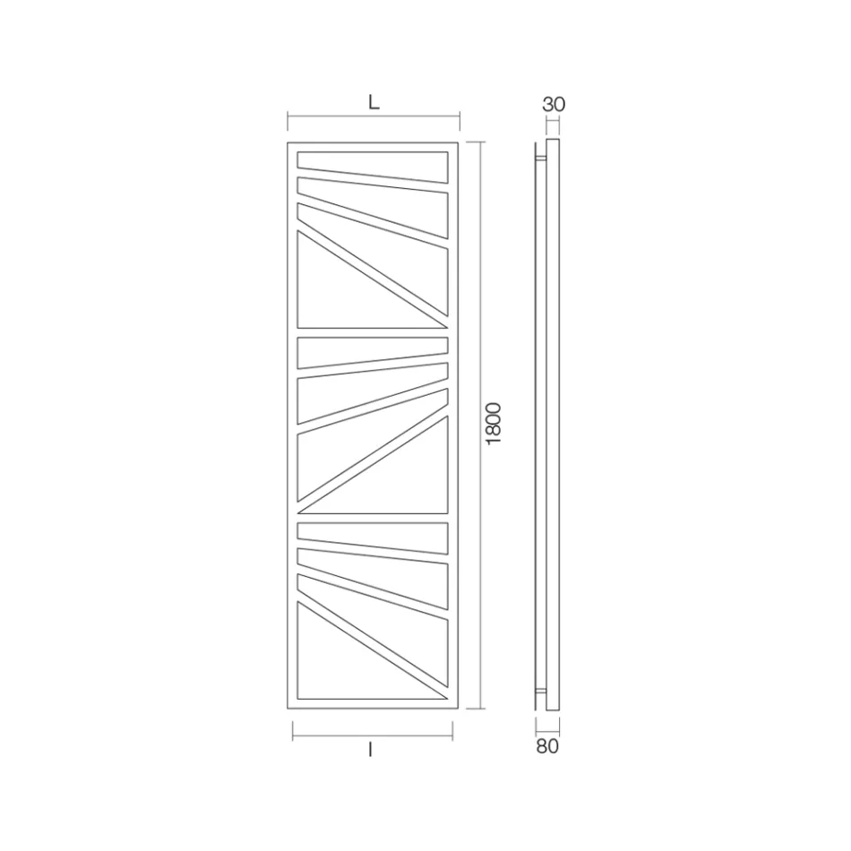 Gemischter Handtuchwärmer mit quadratischen Elementen, hergestellt in Italien – Mandeln Viadurini