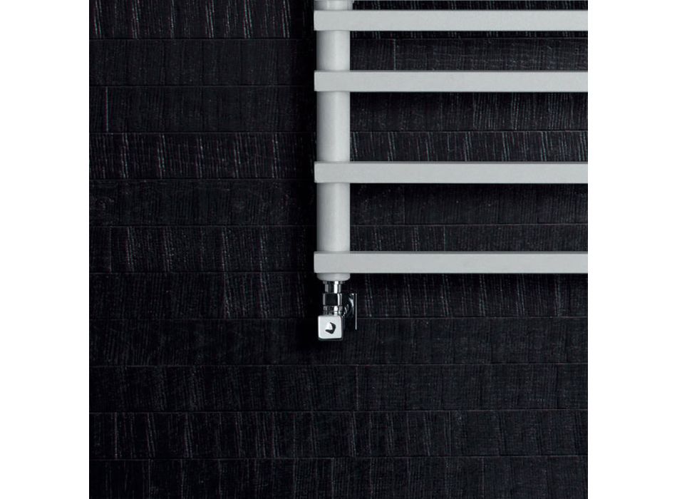Gemischter Handtuchwärmer mit Struktur aus Kohlenstoffstahl, hergestellt in Italien – Creme Viadurini