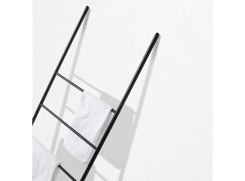 Leiter mit fünf Sprossen aus schwarzem oder weißem Metall - Ufo Viadurini