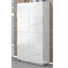 Hohes oder niedriges Schuhregal in nachhaltigem Holzdesign mit 2 oder 4 Türen - Fjona Viadurini