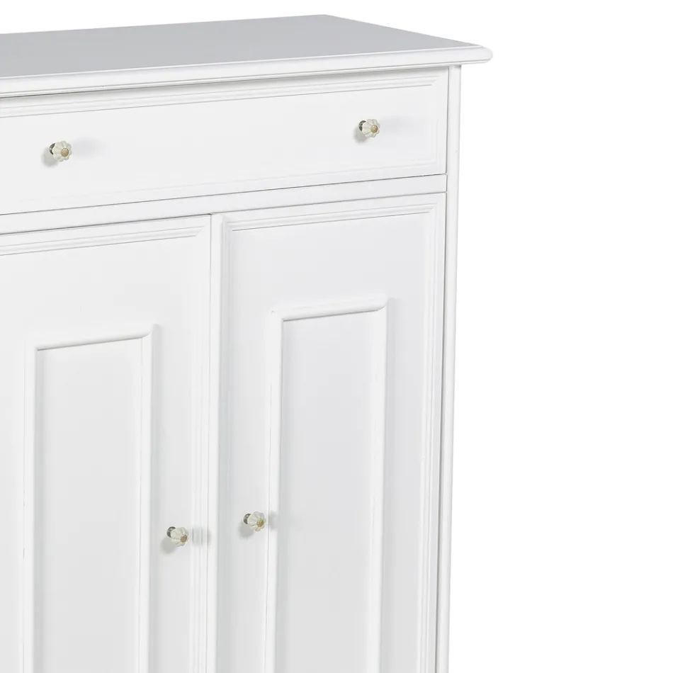 Schuhschrank mit 1 Schublade und 2 Holztüren Made in Italy - Lasa Viadurini