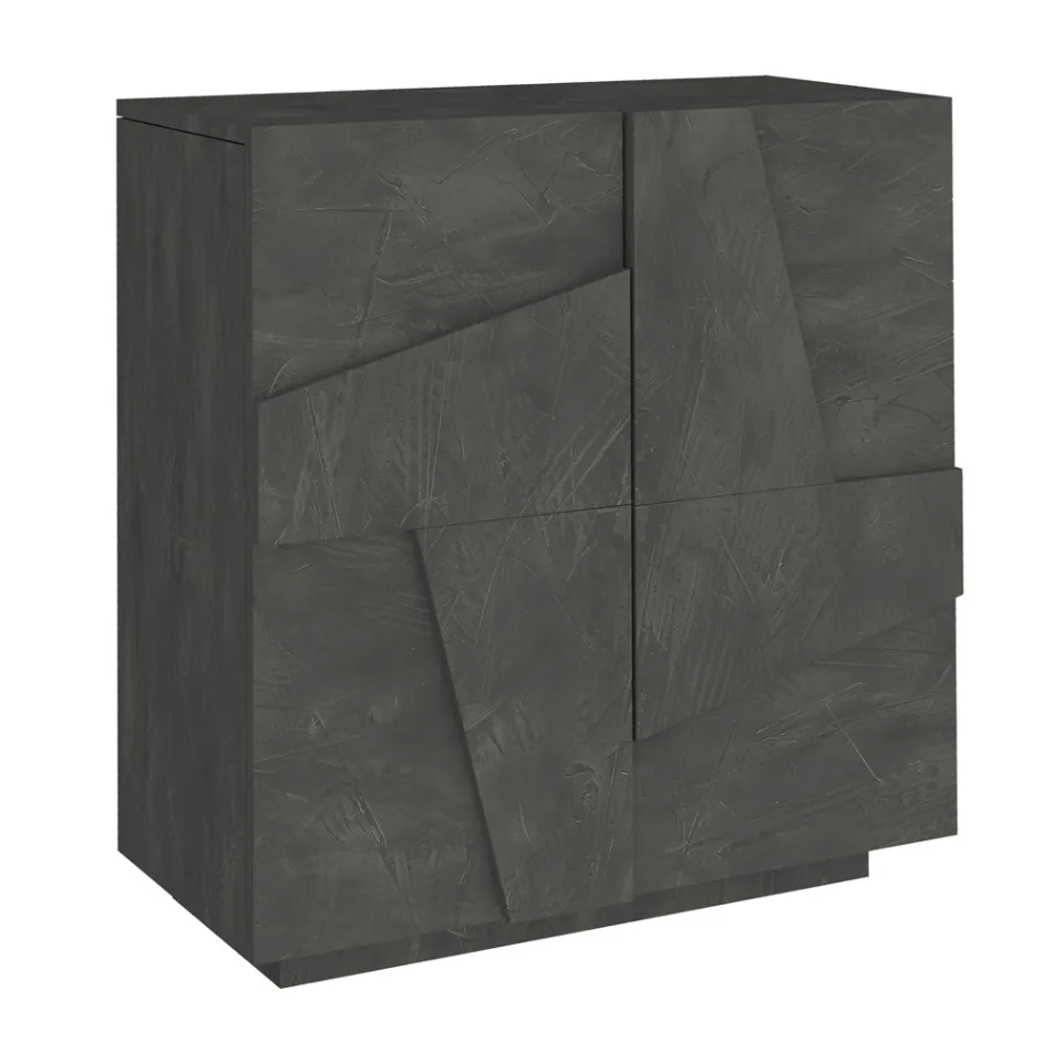 Indoor-Schuhschrank mit 2 Melamintüren Made in Italy - Naditza Viadurini