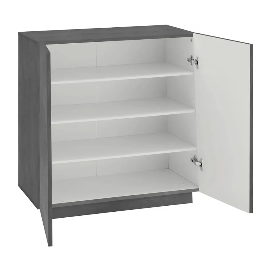 Schuhschrank für Wohnzimmer mit 2 Türen aus Melamin Made in Italy - Popilio Viadurini