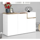 Eingangsschuhregal 3 oder 4 Türen aus weißem Holz und Schiefer oder Ahorn - Tiscali Viadurini