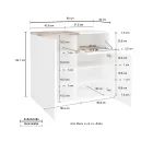 Eingangsschuhregal 3 oder 4 Türen aus weißem Holz und Schiefer oder Ahorn - Tiscali Viadurini