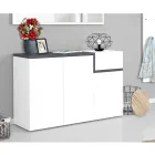 Eingangsschuhregal 3 oder 4 Türen aus weißem Holz und Schiefer oder Ahorn - Tiscali Viadurini