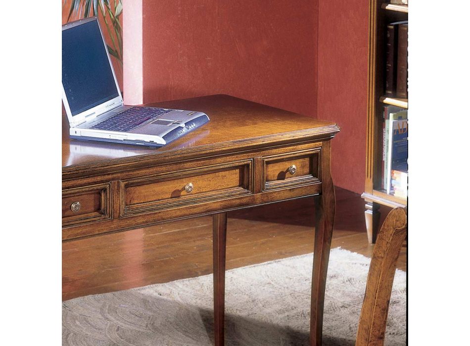 Schreibtisch mit 3 Schubladen aus Bassano-Holz, Frankreich, hergestellt in Italien – Adon Viadurini