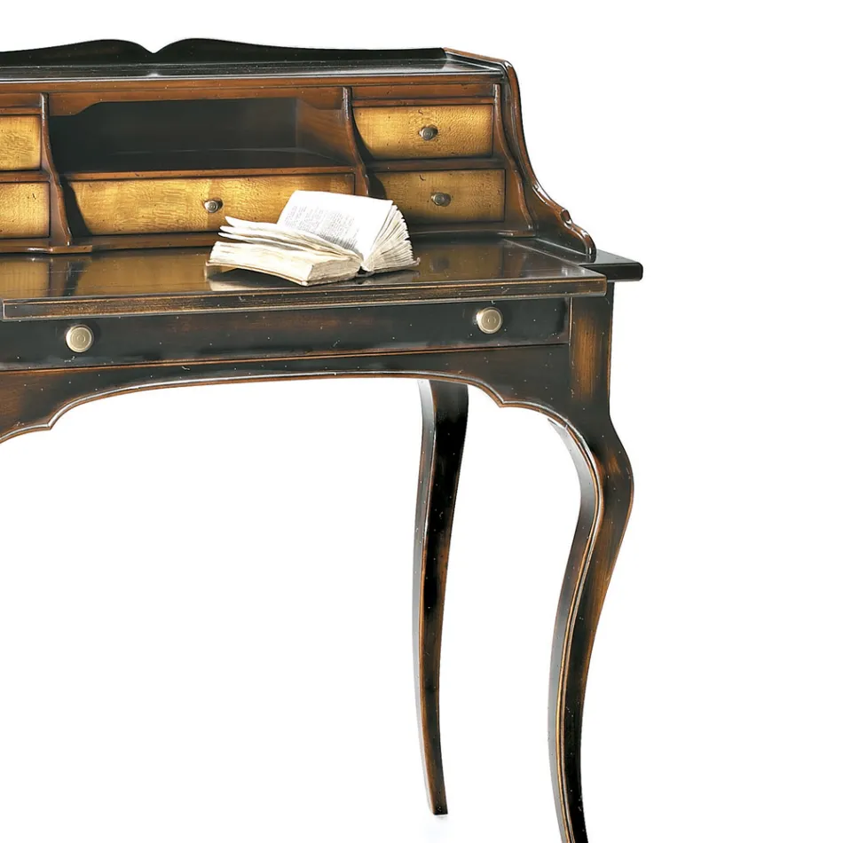 Schreibtisch mit 5 Schubladen und abnehmbarer Platte, hergestellt in Italien – Maia Viadurini