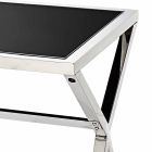 Design Schreibtisch aus Stahl und glänzend schwarzem Glas L120xH75cm Millon Viadurini