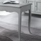 Schreibtisch aus weiß lackierter massiver Pappel, hergestellt in Italien – Liber Viadurini