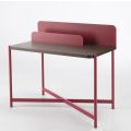 Moderner Schreibtisch aus farbigem Metall und Eichenholz im italienischen Design - Nadin