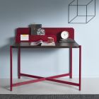 Moderner Schreibtisch aus farbigem Metall und Eichenholz im italienischen Design - Nadin Viadurini