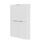 Weißer moderner Eckschreibtisch im italienischen Design aus poliertem Holz - Ghero Viadurini