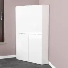 Weißer moderner Eckschreibtisch im italienischen Design aus poliertem Holz - Ghero Viadurini