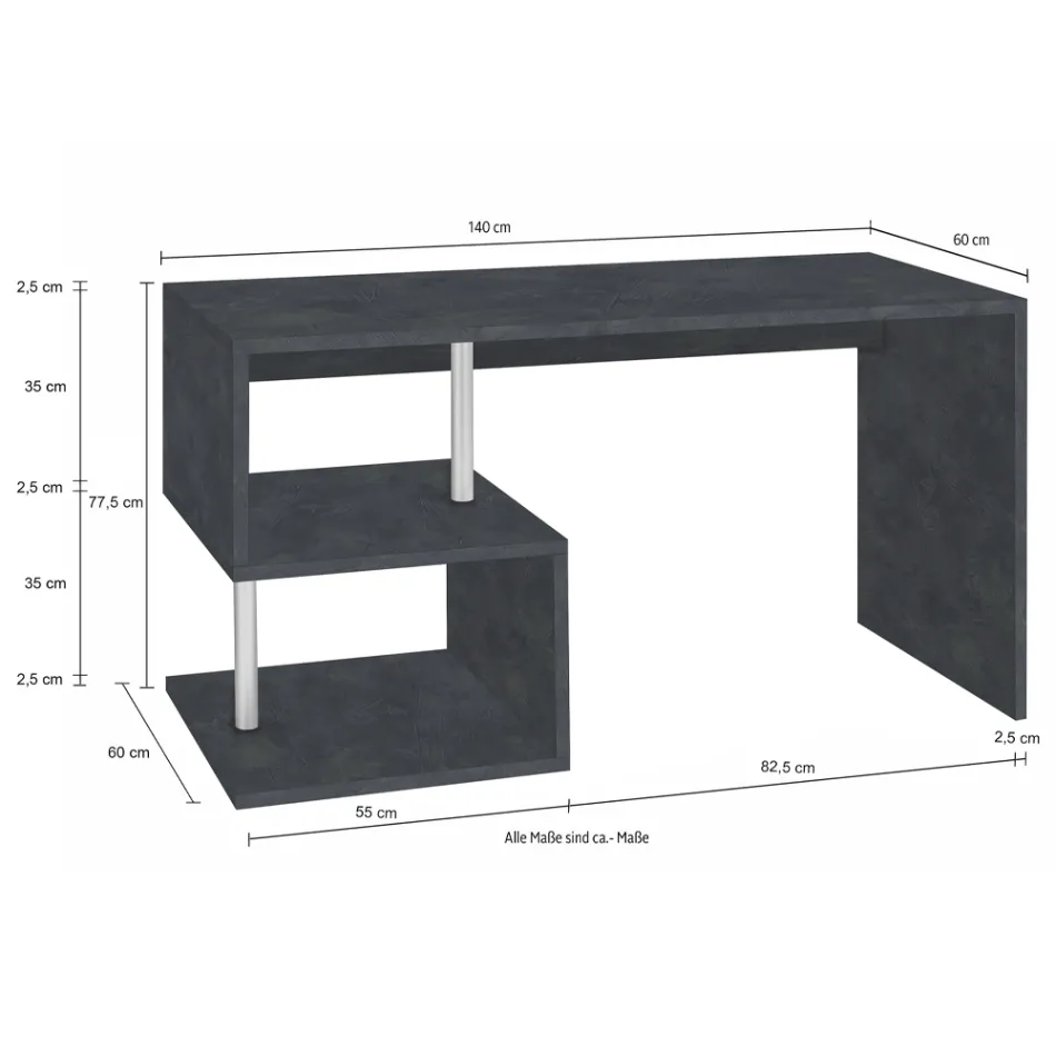 Weißer oder Schiefer Schreibtisch in italienischem Design Holz 3 Größen - Michel Viadurini