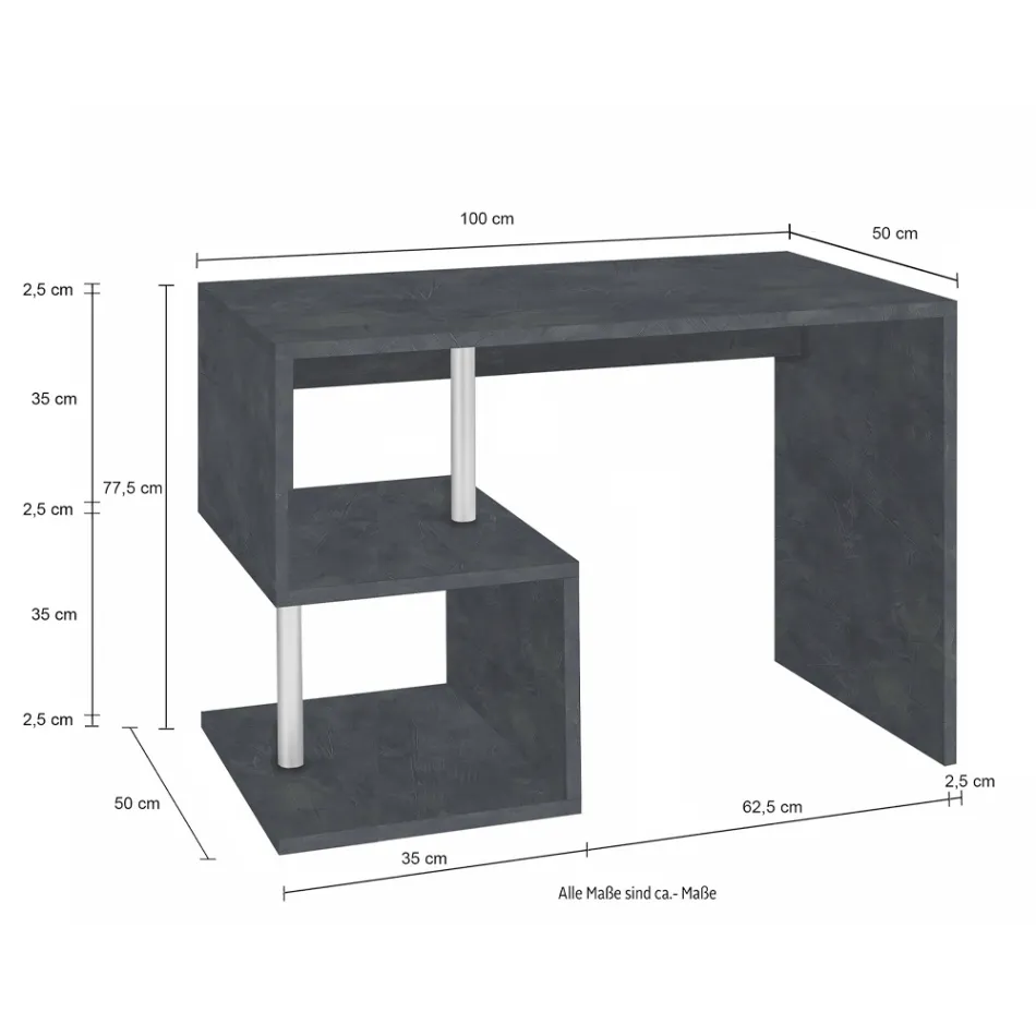 Weißer oder Schiefer Schreibtisch in italienischem Design Holz 3 Größen - Michel Viadurini