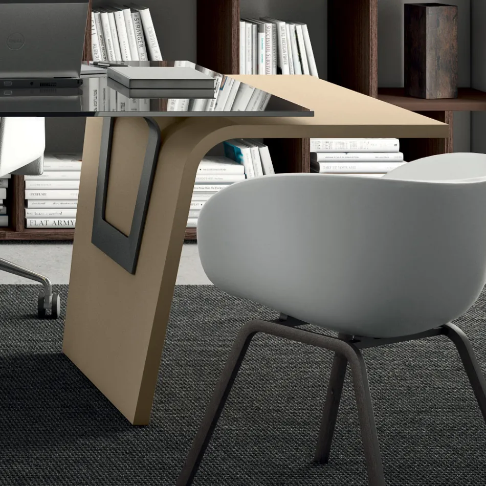 Schreibtisch mit Glasplatte Andrea Stramigioli - Frafalla Viadurini