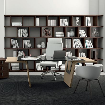 Schreibtisch mit Glasplatte Andrea Stramigioli - Frafalla Viadurini