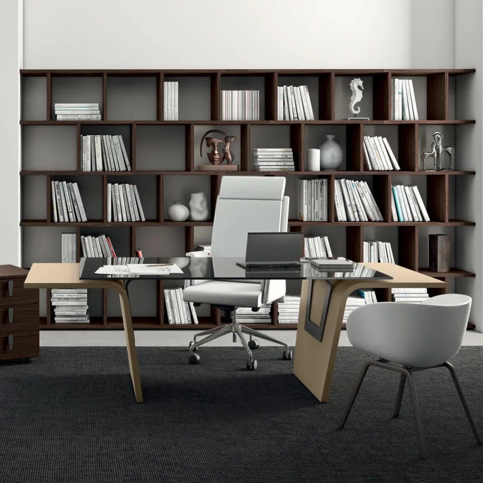 Schreibtisch mit Glasplatte Andrea Stramigioli - Frafalla Viadurini